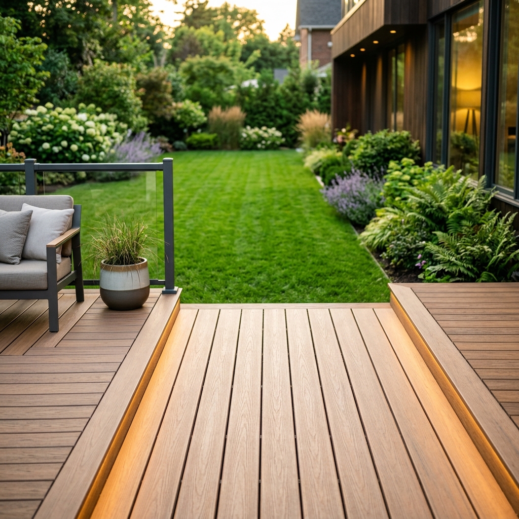 Premium composite decking installation by Urban Landscaping